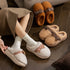 Chunky Platform Bow Teddy Slippers