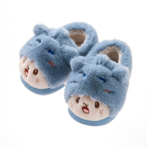 Fuzzy Cartoon Character Toddler Slippers