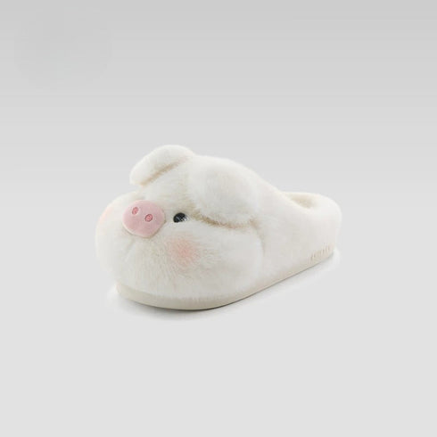 Fuzzy Pig Snout Indoor Slippers