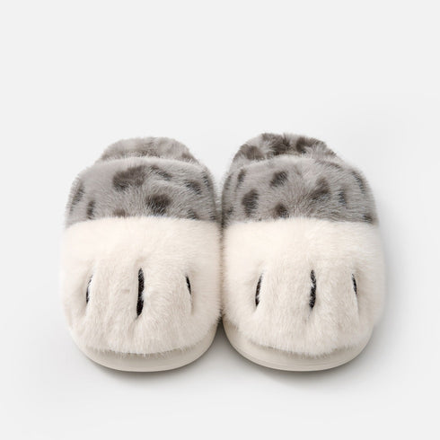 Spotted Cat Paw Fuzzy Slippers
