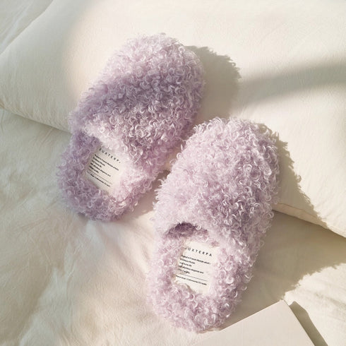 Fuzzy Curly Sherpa Cloud Slippers