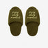 Embroidered Lettering Open Toe Slides