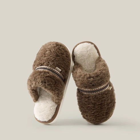 Cozy Sherpa Ethnic Band Slippers