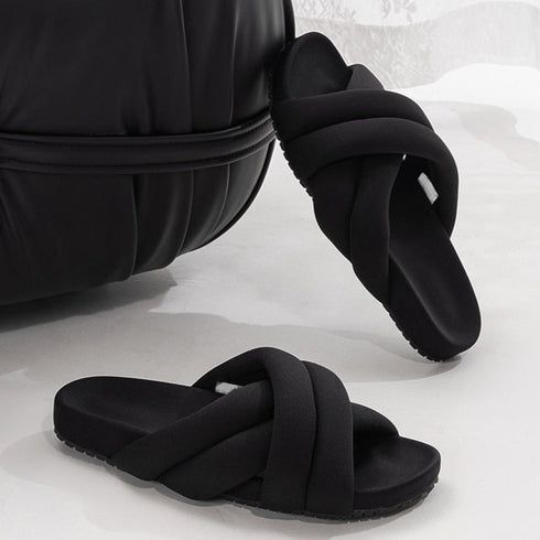 Puffy Cross Braid Comfort slides