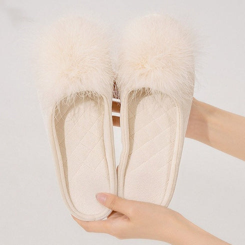 Pompom Plush Ballet Slippers