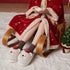 Apple Bear Fuzzy Platform Slippers
