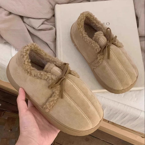 Bow-Tie Sherpa Collar slippers