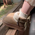 Braided Fleece-Lined Platform Boots