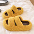 Chunky Teddy Fleece Platform Slides