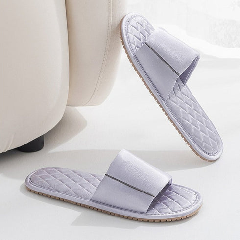 Satin Band Quilted Comfort Slides