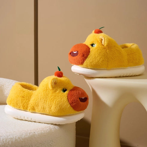 Fuzzy Calf Plush House Slippers