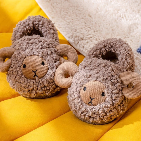 Fuzzy Little Lamb Kids Slippers