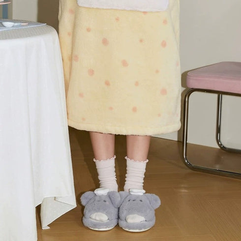 Chef Koala Plaid Fluffy Slippers