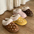 Polka Dot Fuzzy Platform Slippers