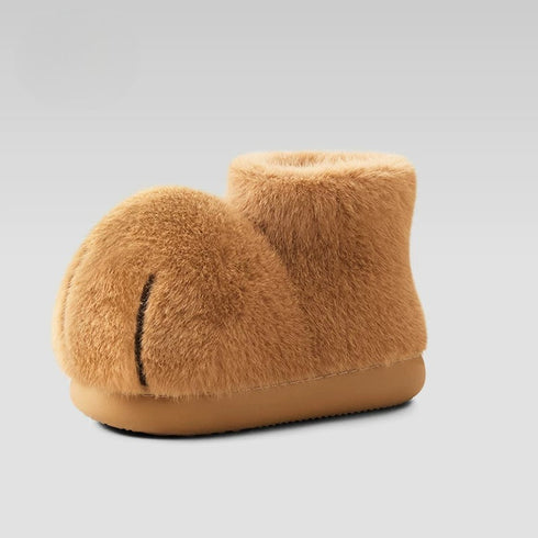 Plush Cat Paw Ankle Boots