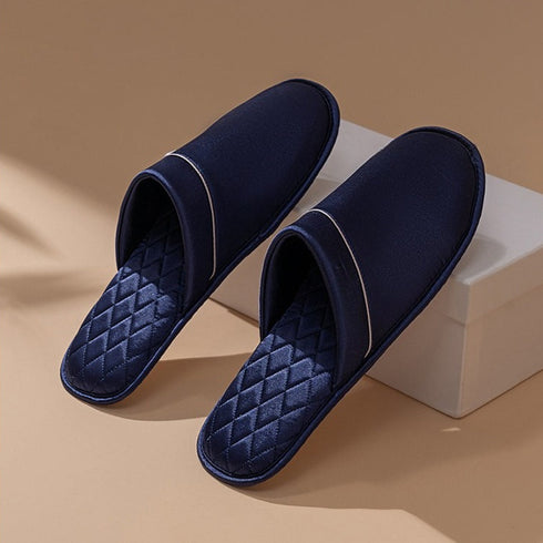 Sleek Piped Closed-Toe Slippers