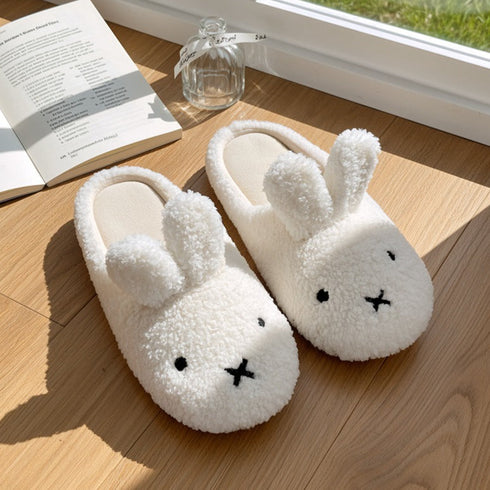 Bunny Ears Fleece Slippers