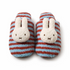 Striped Bunny Face Fleece Slippers
