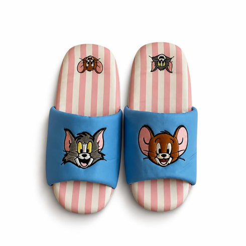 Cartoon Striped Open Toe Slides