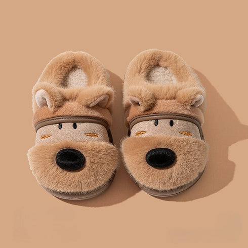Fuzzy 3D Puppy Winter Slippers