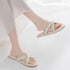 Breezy Woven Cross Strap Slides