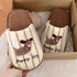 Striped Pup Applique Slippers