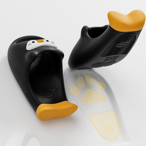 Playful Cartoon Penguin Cloud Slides