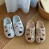 Striped Puppy Embroidered House Slippers