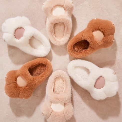 Fuzzy Kitty Claw Plush Slippers