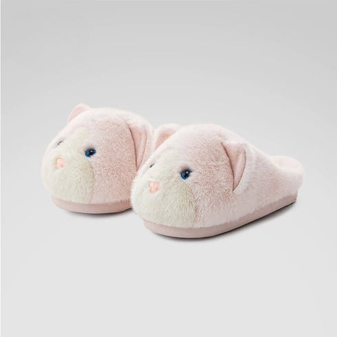 Playful Cat Face Plush Slippers