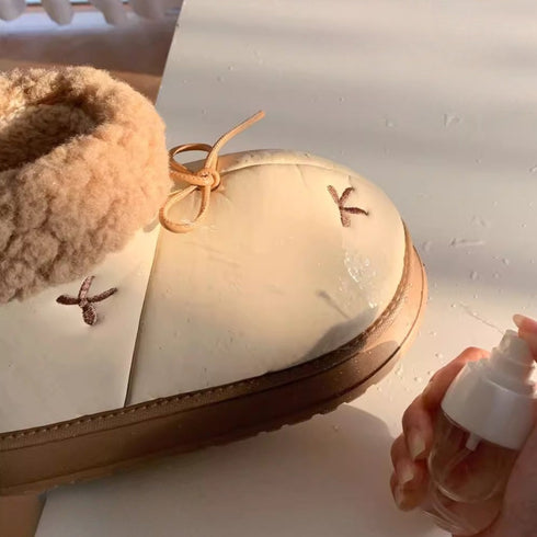 Bow Knot Fuzzy Cuff Snow Boots