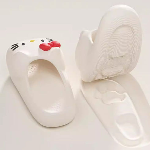 Whiskered Kitty Bow Foam Slides