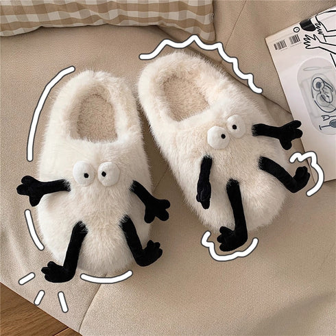 Googly Eyes Fuzzy Monster Slippers