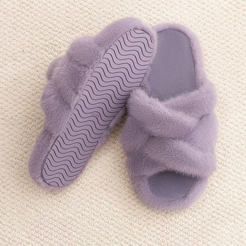 Twist Plush Cross-Band Slippers