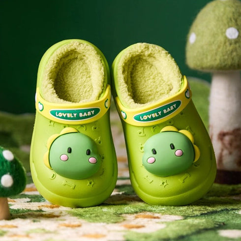 Dino Buddy Fuzzy Lined Clogs