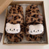 Retro Leopard Cat Plush Slippers