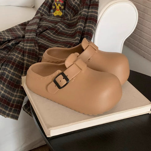 Chunky Buckle Strap Platform Clogs