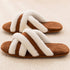 Fuzzy Crisscross Band Warm Slippers