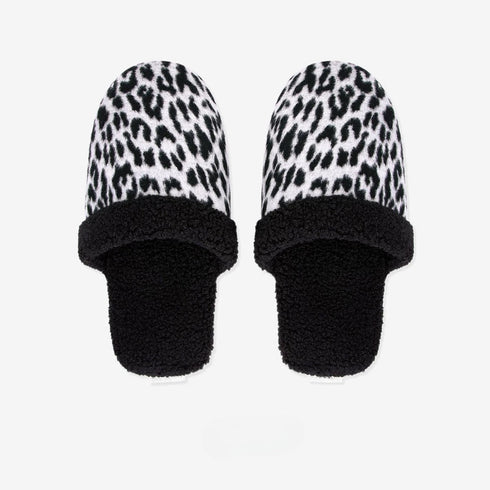 Fuzzy Animal Print House Slippers