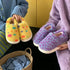 Plush Spotted Platform Winter Slippers