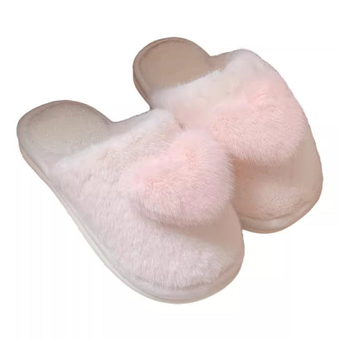 Puffy Heart Fluffy House Slippers