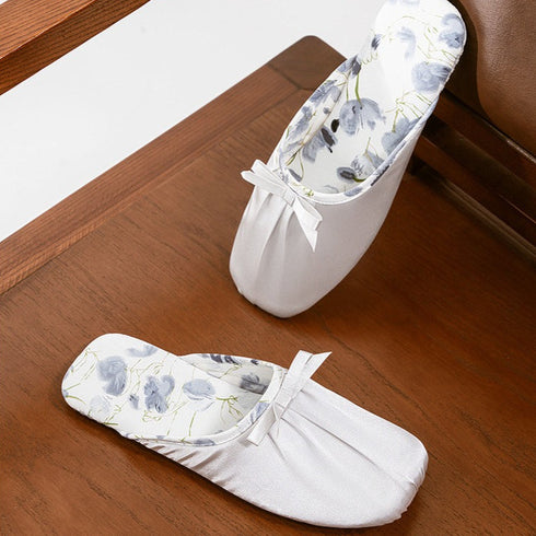 Silky Bow Pointed Home Slippers