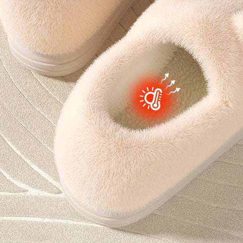 Fuzzy Whiskered Animal Face Slippers