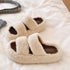 Chunky Teddy Fleece Platform Slides