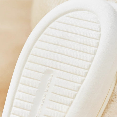 Fuzzy Bunny Ears Plush Slippers