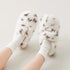 Fuzzy Spotted Mary Jane Slippers