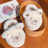 Fuzzy Teddy Bear Plush Slippers