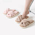 Plush Cross Band Fuzzy Slippers