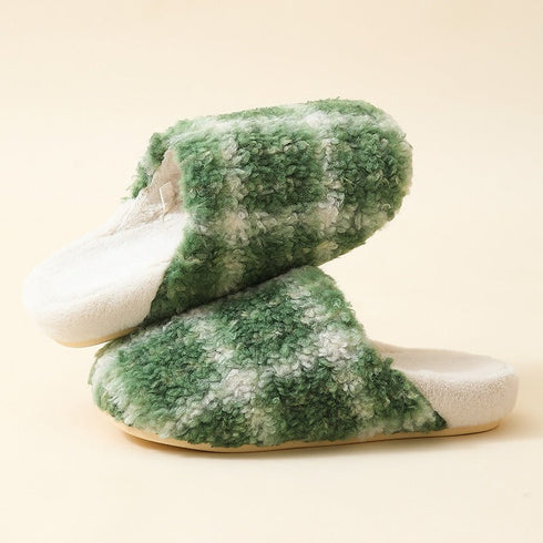Chunky Check Sherpa Slippers