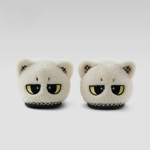 Whimsical Cartoon Cat Plush Slippers